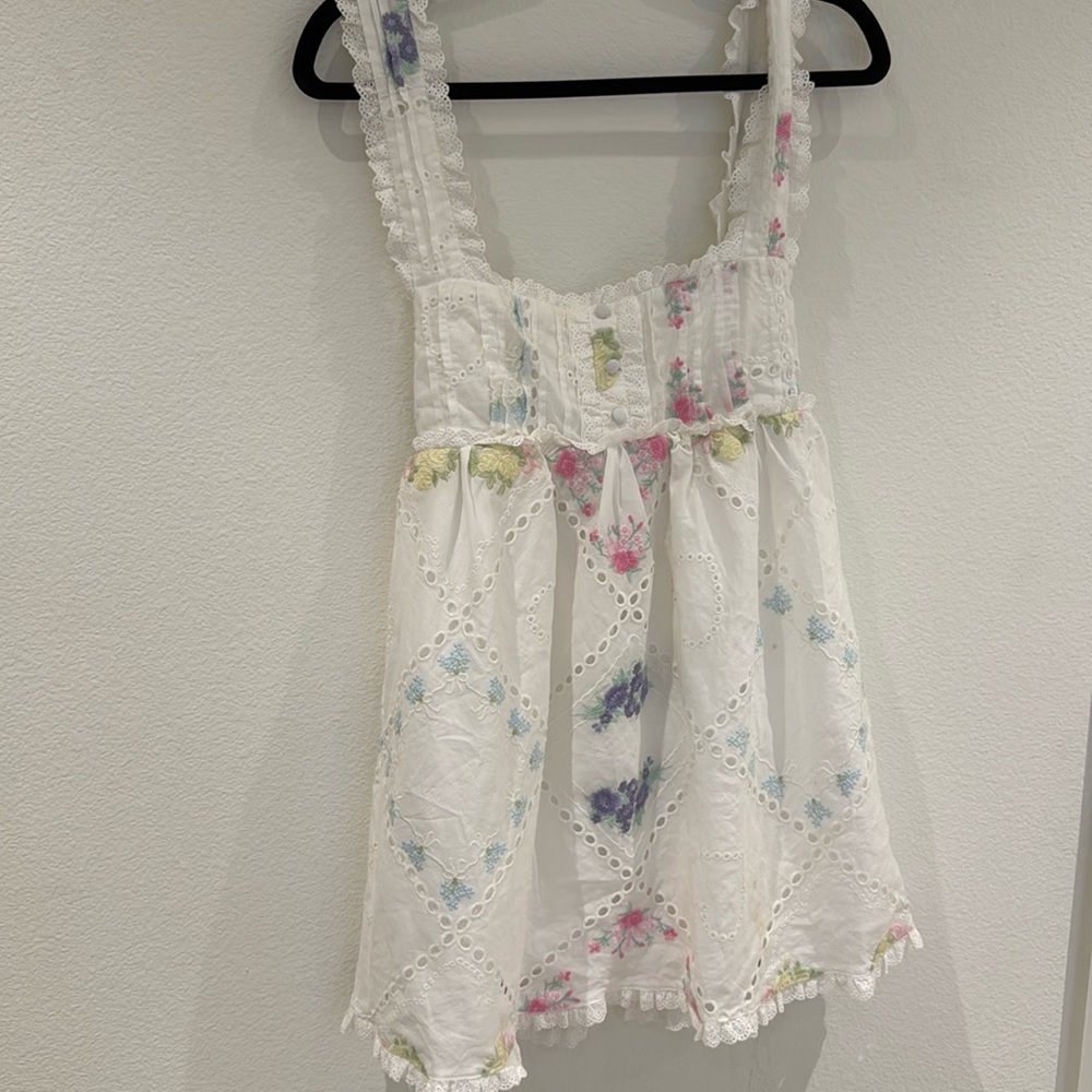 For Love And Lemons White Pink Sundress